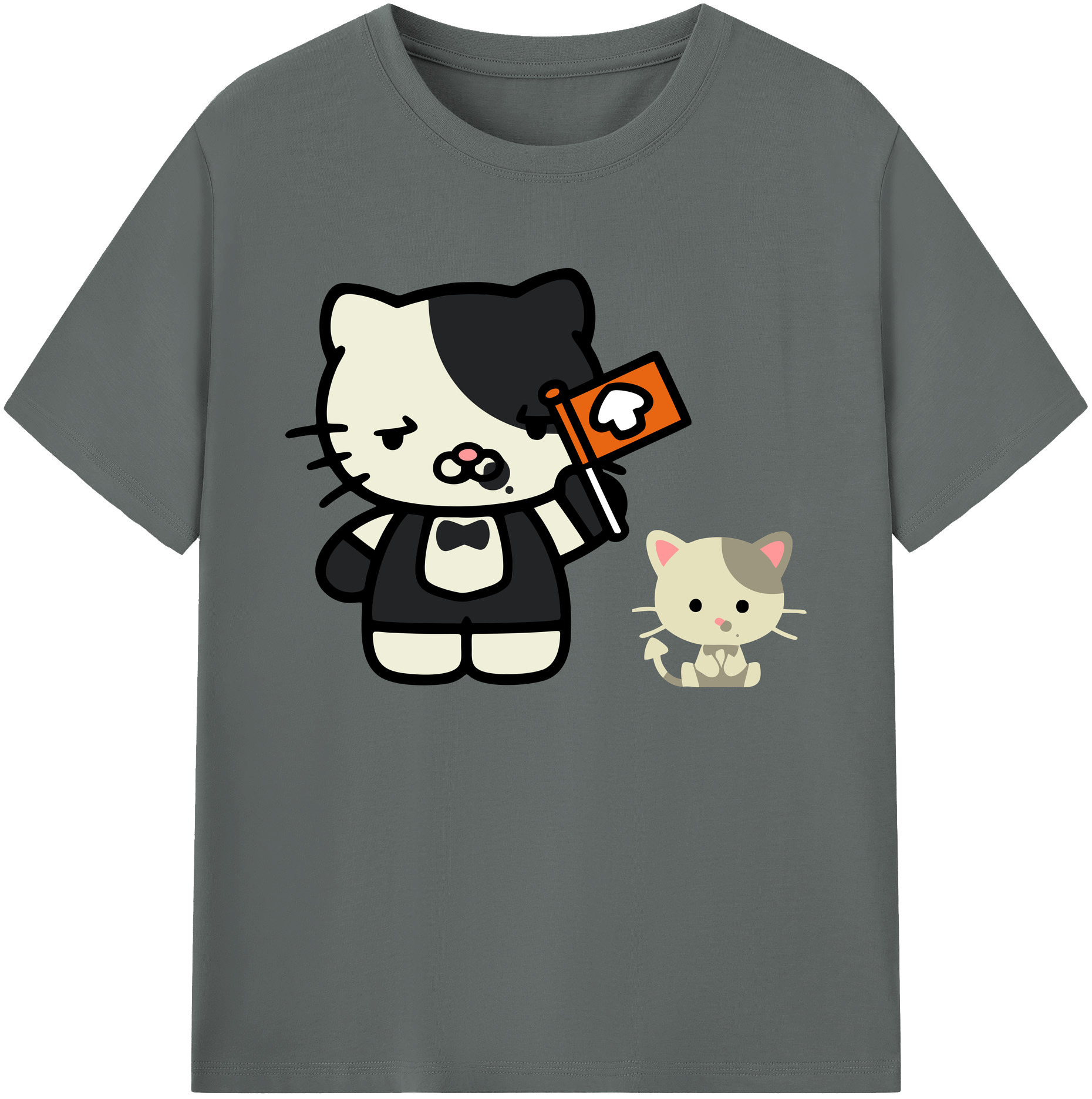 （画像用） Hello Kitty ハローキティ 綿100％ メンズ半袖Tシャツ｜肌触りやわらか＆通気性
